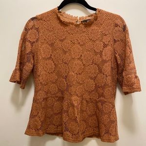 HAZEL by ANTHROPOLOGIE Lace peplum top